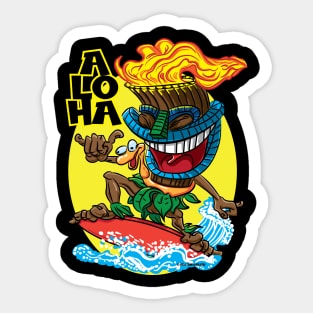 Aloha Tiki Surfer Sticker